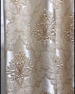 Jacquard Damask Curtains for Living Room, Ivory Gold, Custom Made in Vintage Victorian Style