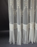 Rich Damask Ruffled Voile Living Room Tulle
