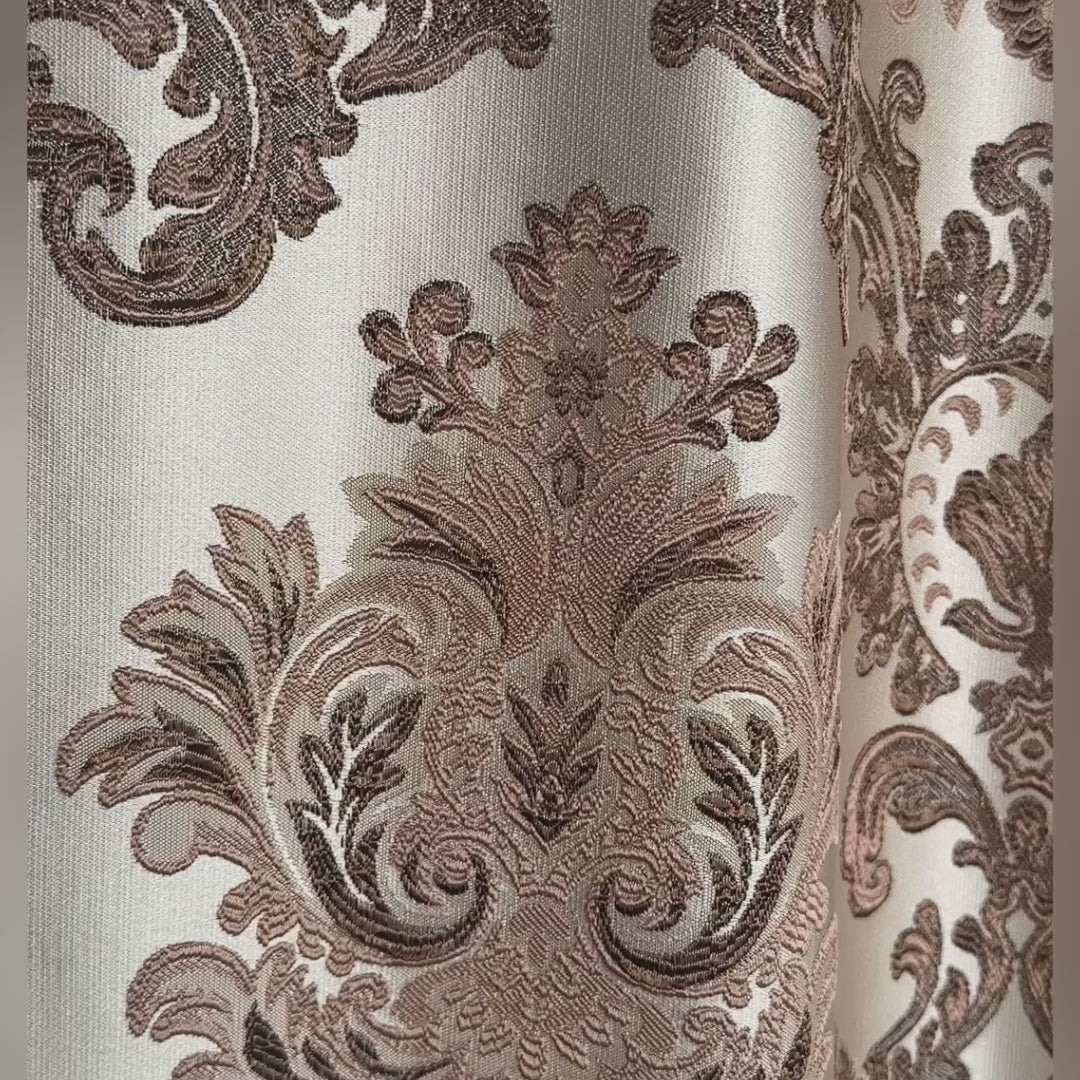 Elegant Toscana Damask Drapery - Custom Luxury Curtains for Living Room
