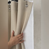 Linen Shower Curtain Panel With Grommets (Eylets)