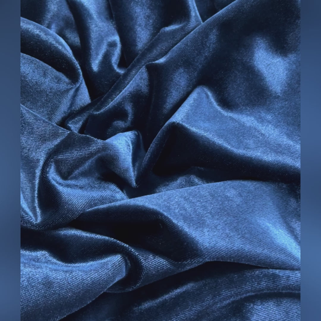 Velvet Curtains in Blue, Art Deco Style, Custom Dark Bohemian Curtains for Living Room, Luxury Bedroom Window Panel