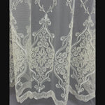 Off-White Sheer Lace Curtains with Embroidery