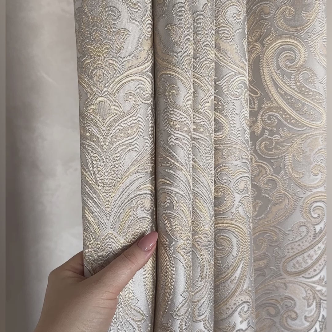 Paisley Curtains Off White Jacquard 