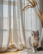Anti Claw Cat Proof Off White Sheer Curtains,Scratch Resistant, Pet Friendly Custom Tulle 