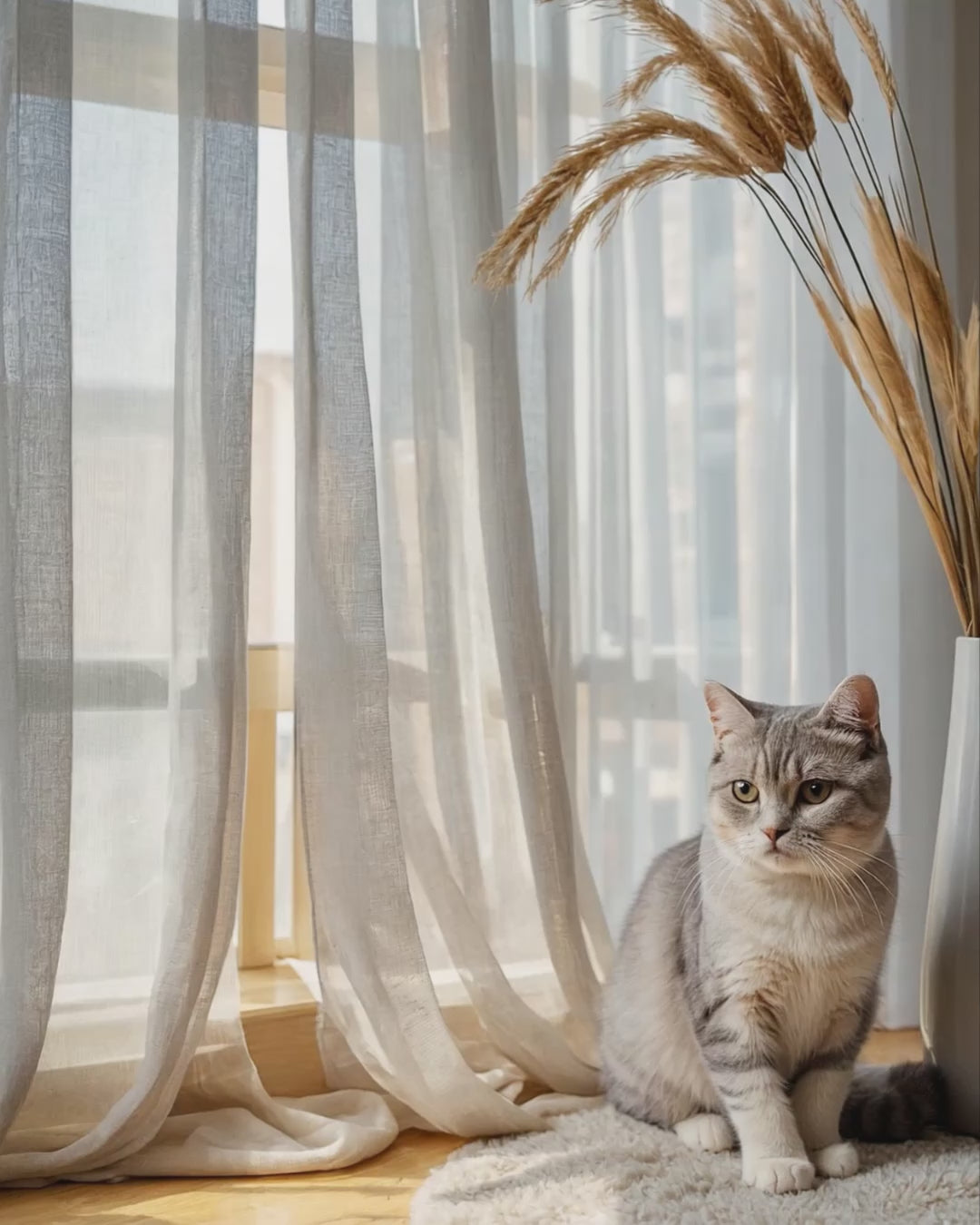 Anti Claw Cat Proof Off White Sheer Curtains,Scratch Resistant, Pet Friendly Custom Tulle 