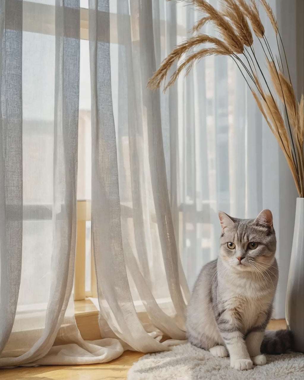Anti Claw Cat Proof Off White Sheer Curtains,Scratch Resistant, Pet Friendly Custom Tulle 