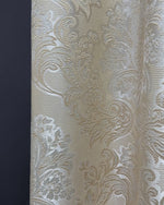 Jacquard Curtains Ivory Beige for Luxury Bedroom, Custom Damask Patterned 