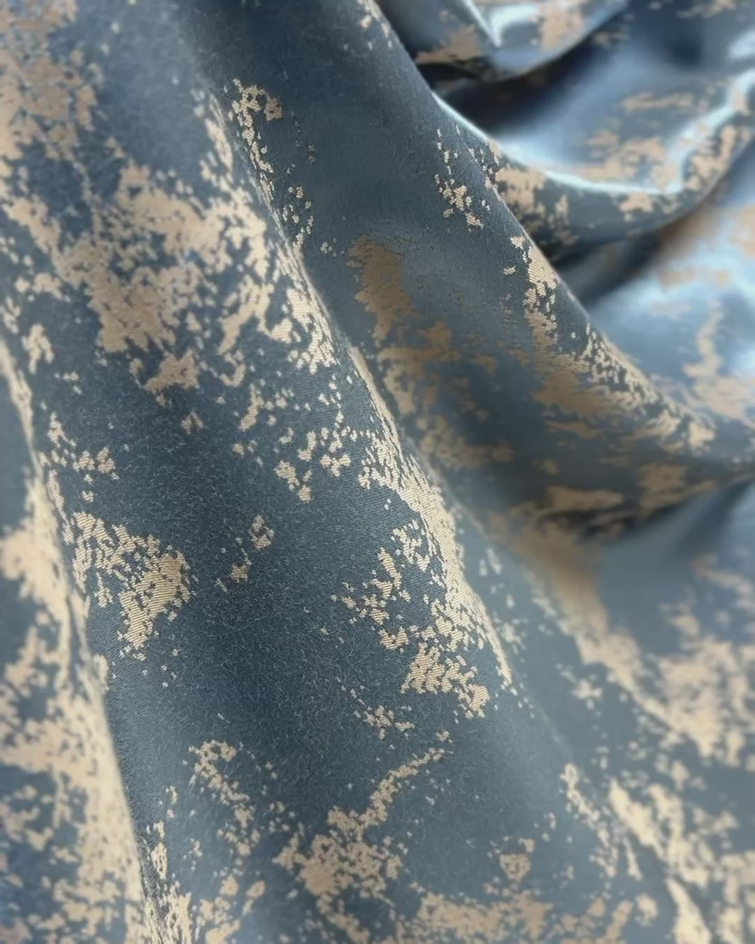 Curtains Modern Blue Gold Patterned, Luxury Art Deco Windows Home Decor