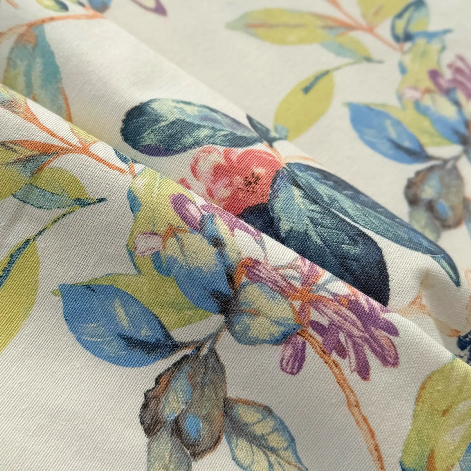 Linen Tablecloth Waterproof Wipeable, Botanical Bird Table Cover, Cottage Style