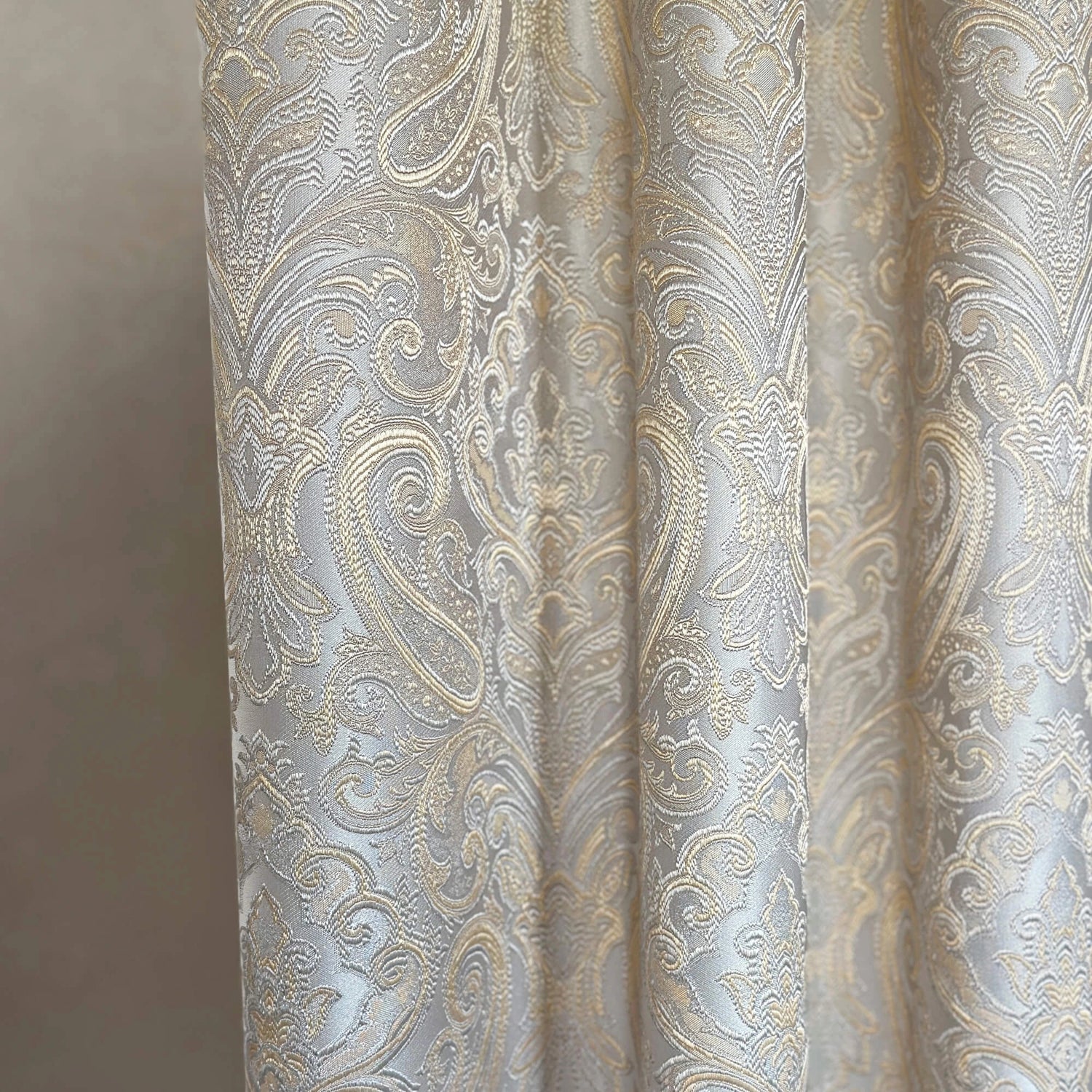 Paisley Curtains Off White Jacquard 