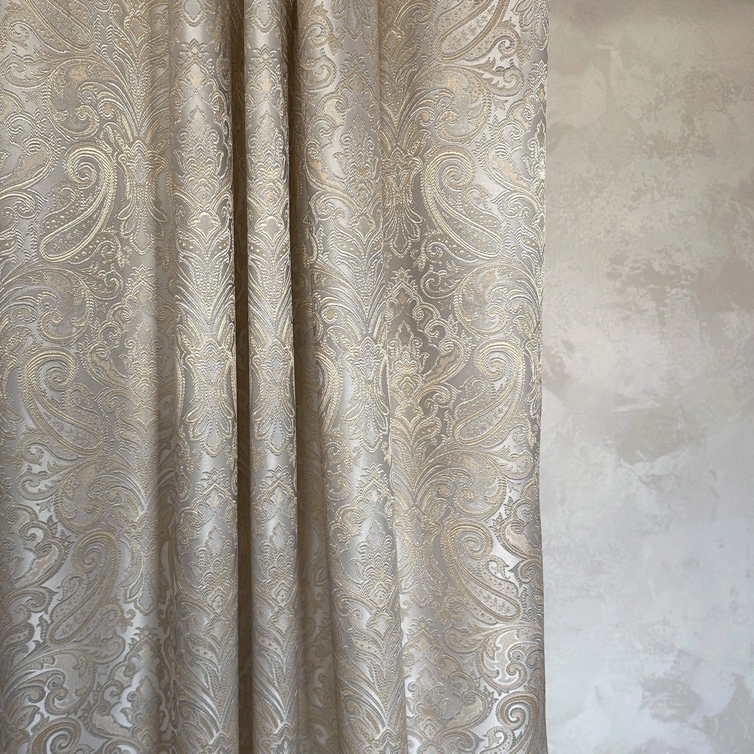 Paisley Curtains Off White Jacquard 