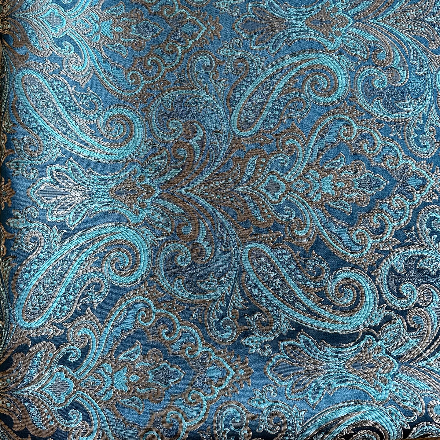 Curtains fabric Paisley Turquoise Jacquard