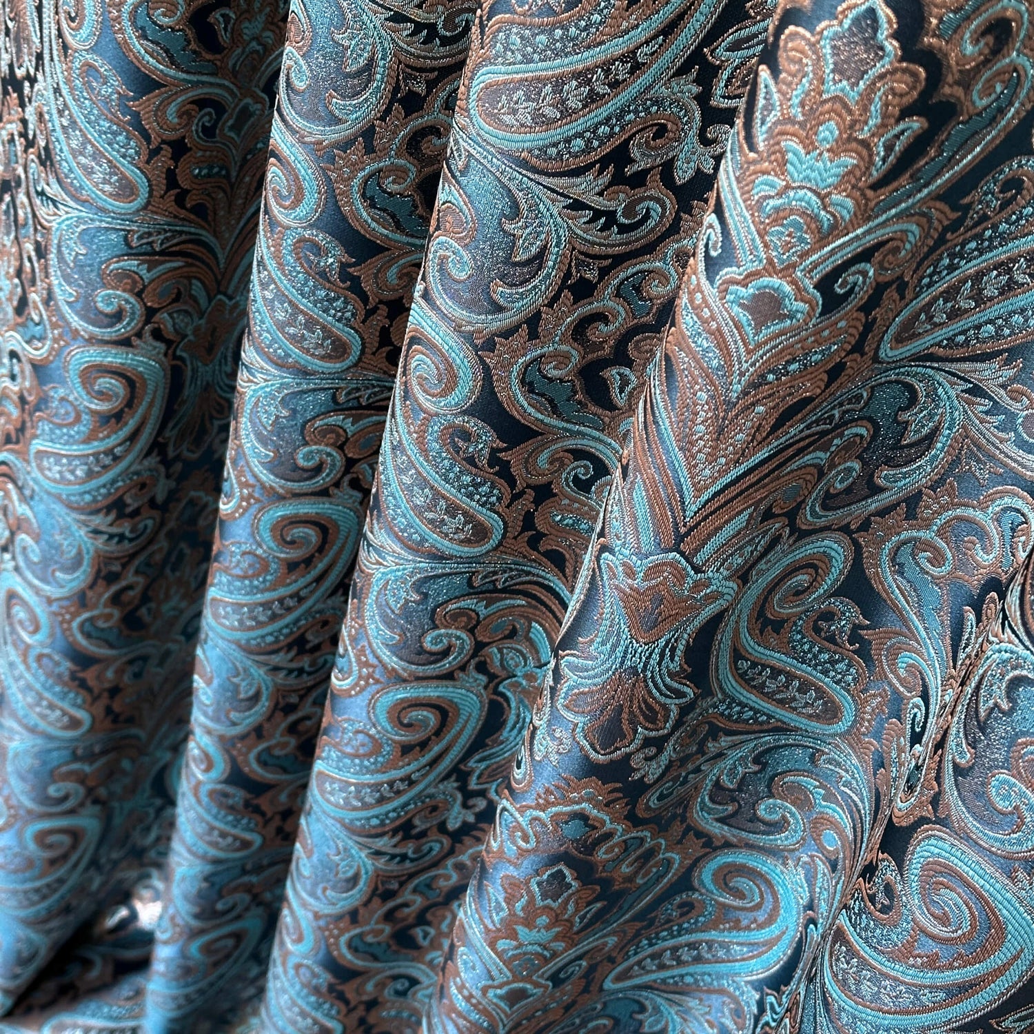 Curtains Paisley Turquoise Jacquard