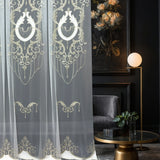 Luxury Vintage Damask Embroidered Sheer Curtains