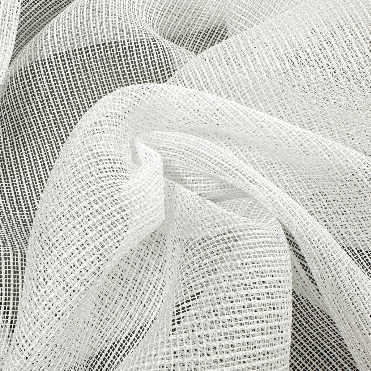 Mesh Sheer French Door Curtain – Textured Net Weave Sash Panel with Top & Bottom Rod Pockets
