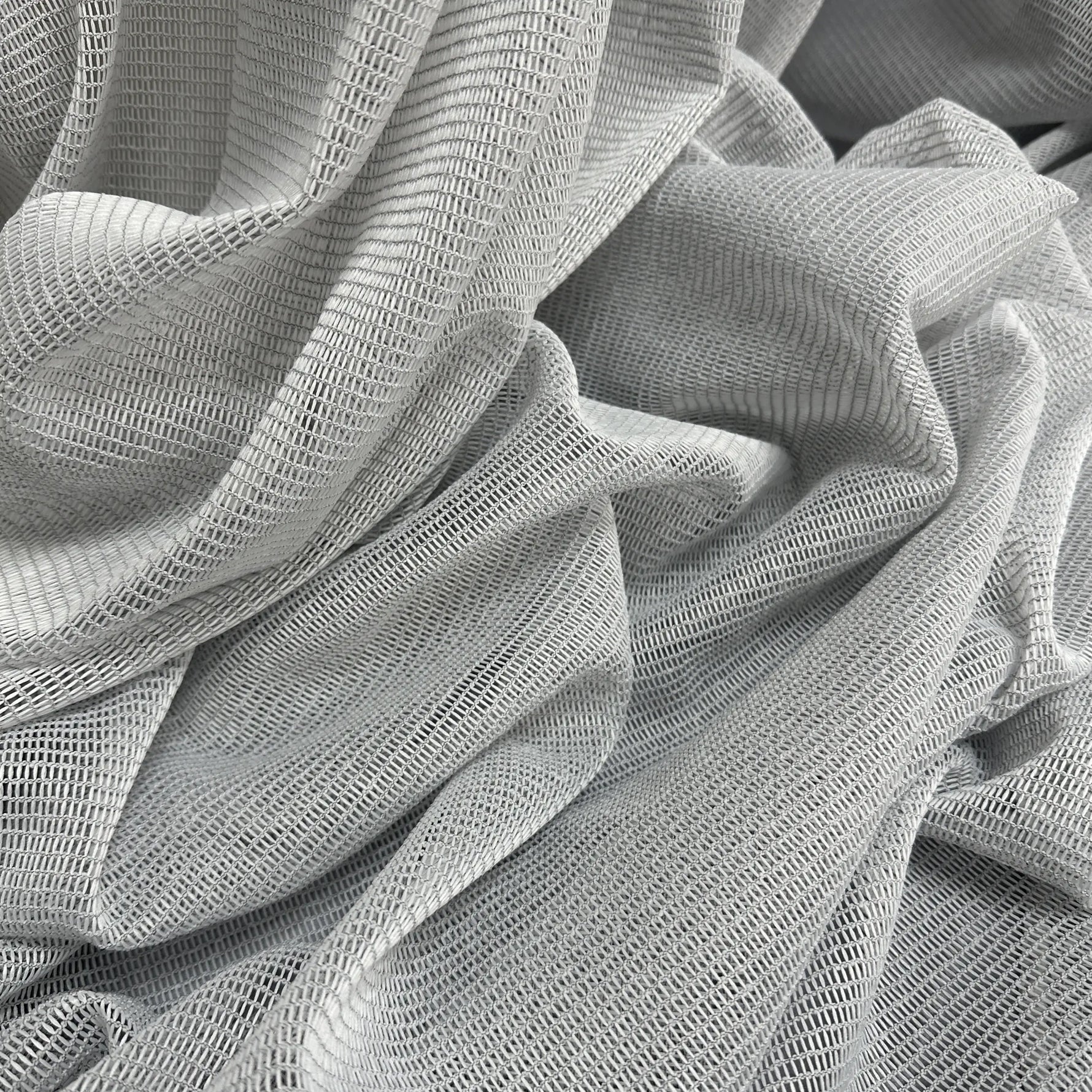 Close-up of textured gray curtains fabric Scratch Resistant, Anti Claw Cat Proof 