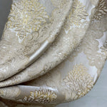 Jacquard Damask Curtains for Living Room, Ivory Gold, Custom Made in Vintage Victorian Style