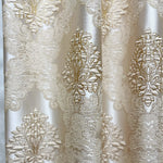 Jacquard Damask Curtains for Living Room, Ivory Gold, Custom Made in Vintage Victorian Style