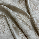 Jacquard Damask Curtains for Living Room, Ivory Gold, Custom Made in Vintage Victorian Style