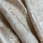 Jacquard Damask Curtains for Living Room, Ivory Gold, Custom Made in Vintage Victorian Style