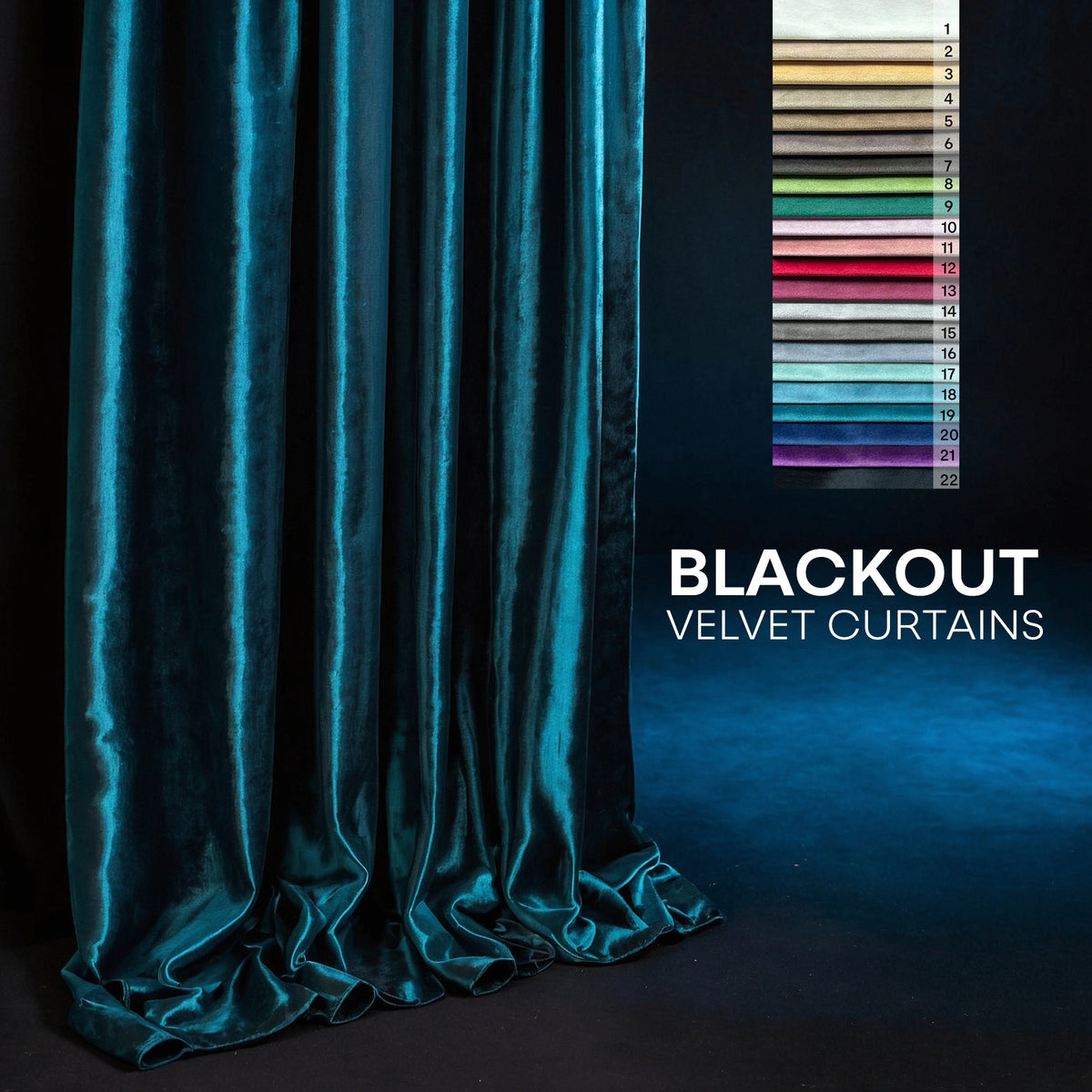 Custom velvet blackout curtains with luxury fabric and made to measure design