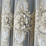 Sheer Curtains with Arabic Lace Rich Gold Embroidery