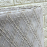 Lace Curtain with Geometric Pattern, Custom Made Voile Bedroom Tulle