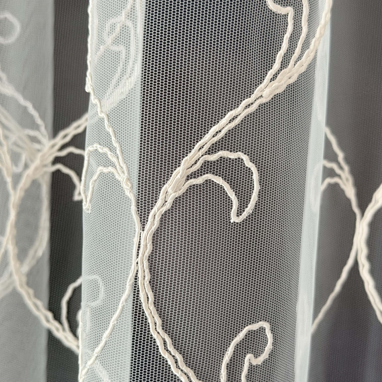 Luxury European Style Off-White Sheer Lace Curtains with Embroidery – Tuana Collection 5