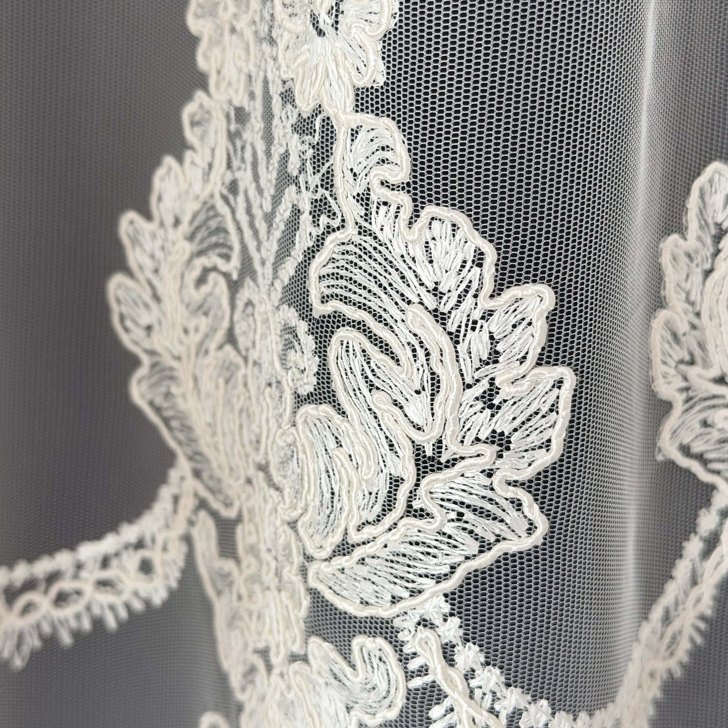 Luxury European Style Off-White Sheer Lace Curtains with Embroidery – Tuana Collection 5